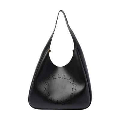 Stella Mccartney Women Large Logo Hobo Bag In Black