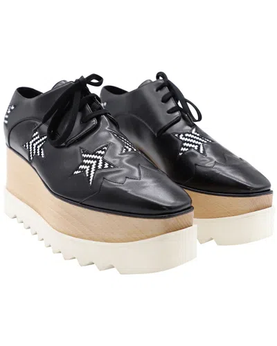 Pre-owned Stella Mccartney Women's Leather Elyse Star Platform Lace-up Derby (authentic  Pre-loved) In Black