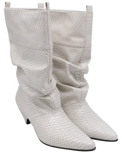 Stella Mccartney Women's Leather Snakeskin-embossed Mid-calf Boot (authentic  Pre-loved) In Gray