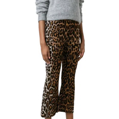 Stella Mccartney Women Leopard Cropped Flared Pants In Black