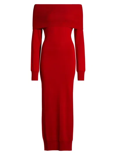 Stella Mccartney Women's Light Wool Maxi Dress In Red