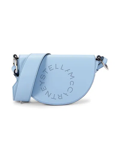 Stella Mccartney Women's Linea Logo Saddle Shoulder Bag In Blue