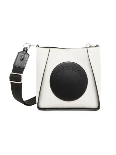 Stella Mccartney Women's Logo Cotton Canvas Crossbody Bag In Black