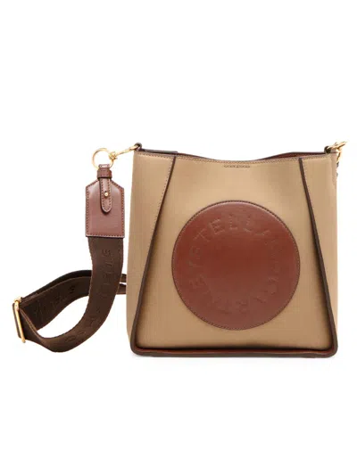 Stella Mccartney Women's Logo Cotton Canvas Crossbody Bag In Brown