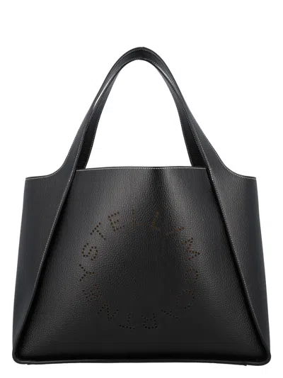 Stella Mccartney Eco-chic Logo-embossed Tote With Detachable Pouch In Black