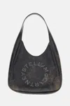 Stella Mccartney Suede Hobo Bag With Circular Logo And Metal Closure