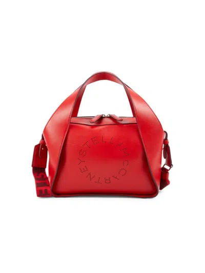 Stella Mccartney Women's Logo Line Vegan Leather Crossbody Bag In Red