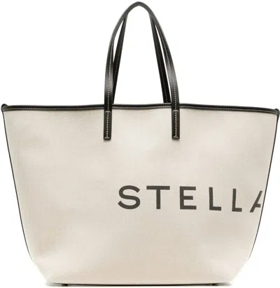 Stella Mccartney Women's Logo Printed Tote Bag In Beige