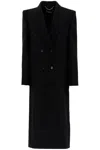 Stella Mccartney Long Double Breasted Wool Overcoat In Black