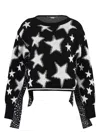 Stella Mccartney Starry Crew-neck Cropped Sweater In Black