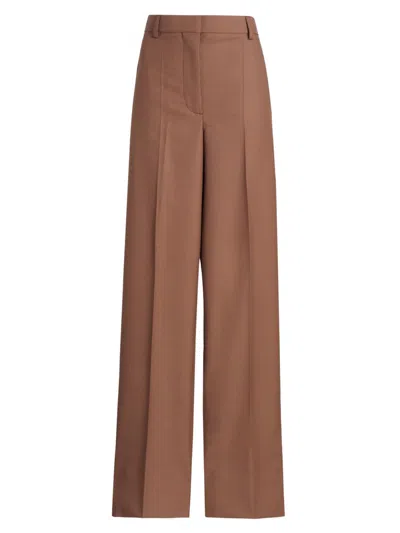 Stella Mccartney Women's Loose Wool Trousers In Brown