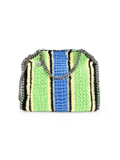 Stella Mccartney Women's Mini Falabella Colorblock Braided Shoulder Bag In Green