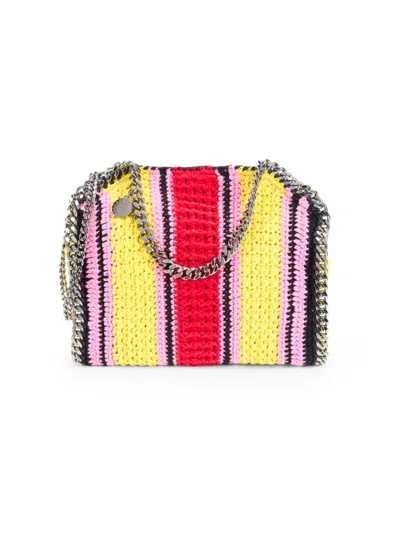 Stella Mccartney Women's Mini Falabella Colorblock Striped Chain Shoulder Bag In Pink