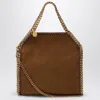 Stella Mccartney Mini Falabella Faux Suede Crossbody Bag In Brown