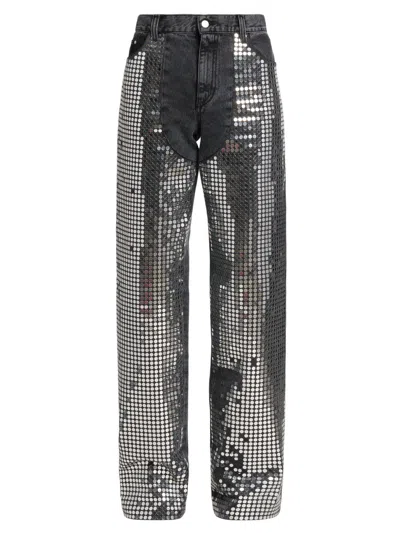 Stella Mccartney Women's Mirror Denim High-rise Straight-leg Jeans In Black