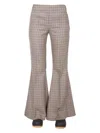Stella Mccartney Houndstooth-pattern Flared Trousers In Beige