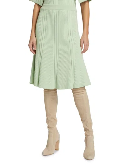 Stella Mccartney Women's Mouline Rib Knit Wool Blend Skirt In Mint