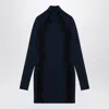 Stella Mccartney Navy Short Dress With Semi-transparent Details In Blue