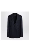 Stella Mccartney Navy Blue Single-breasted Jacket In Wool