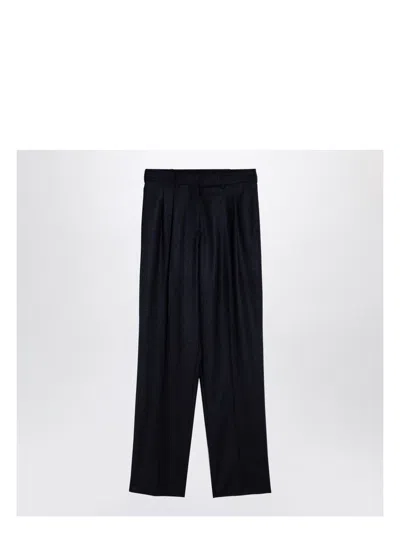 Stella Mccartney Women's Navy Wool Pleated Trousers
