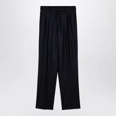 Stella Mccartney Women's Navy Wool Pleated Trousers