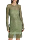 Stella Mccartney Women's Netted Hot-fixed Minidress In Fern