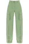 Stella Mccartney Mid-rise Corduroy-trim Straight-leg Cargo Trousers In Green