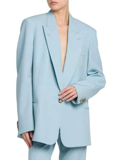 Stella Mccartney Women's Oversized Wool Blazer In Blue