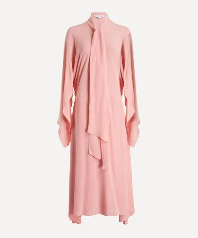 Stella Mccartney Women's Pink Tie-neck Silk Dress