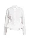 Stella Mccartney Womens Pure White Peplum-waist Tailored Cotton Shirt In White