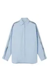 Stella Mccartney Light Blue Cotton Shirt With Chain Detail