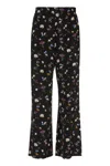 Stella Mccartney Floral-print Silk Trousers In Black