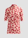 Stella Mccartney Raspberry Printed Mesh Top In Red