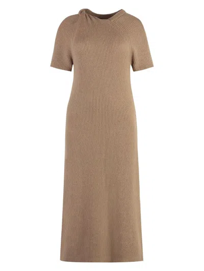 Stella Mccartney Shifting Volume Regenerated Dress In Beige