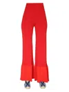 Stella Mccartney Ribbed Knit Trousers In Red