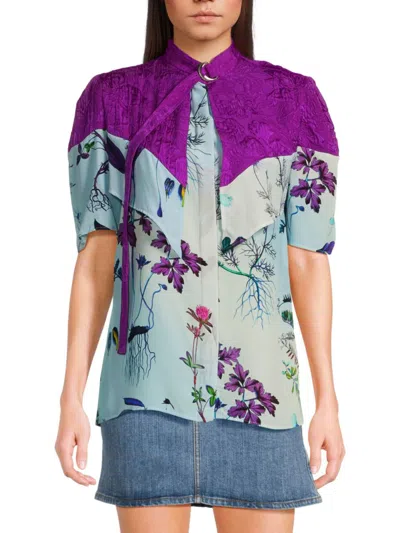 Stella Mccartney Women's Roxanne Floral Silk Shirt