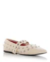 Stella Mccartney Beige Ryder Popper-studded Ballerina Flats In Vanilla