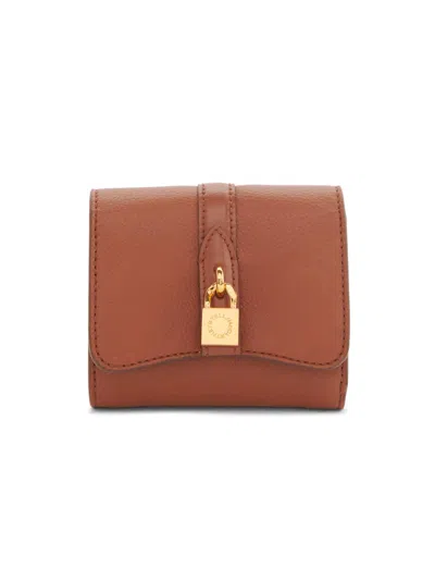 Stella Mccartney Women's Ryder Textured Trifold Wallet In Brown