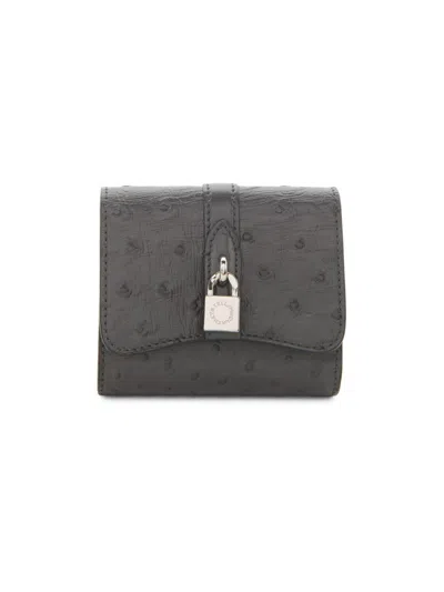 Stella Mccartney Women's Ryder Textured Trifold Wallet In Gray