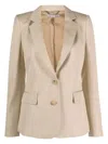 Stella Mccartney Iconic Notched-lapels Blazer In Beige