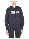Stella Mccartney Logo Print Jerseysweatshirt Hoodie In Blue