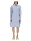 Stella Mccartney Hem Asymmetric Shirt Dress With Chest Pocket In Blue
