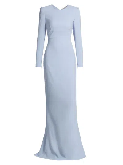 Stella Mccartney Women's Silk-blend Cut-out Gown In Dusty Blue