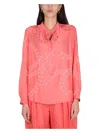 Stella Mccartney Women's Silk Blend Shirt In Pink