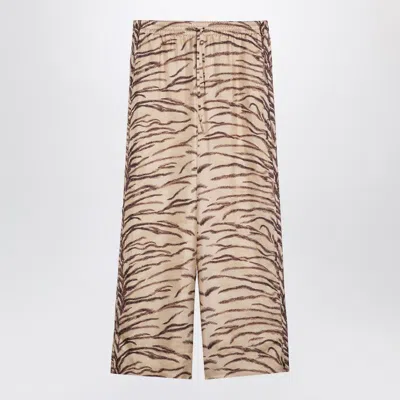 STELLA MCCARTNEY STELLA MCCARTNEY WOMEN'S SILK PANTS WITH TIGER PRINT