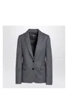 Stella Mccartney Stella Mc Cartney Grey Single Breasted Jacket In Wool