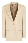 Stella Mccartney Iconic Single Breasted Tailored Blazer In Beige