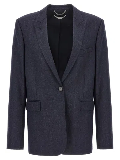 Stella Mccartney Women's Single-breasted Wool Blazer In Blue