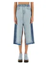 Stella Mccartney Denim Skirt With Contrasting Panel In Denim