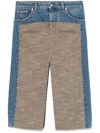 Stella Mccartney Tweed Denim Midi Skirt In Blue